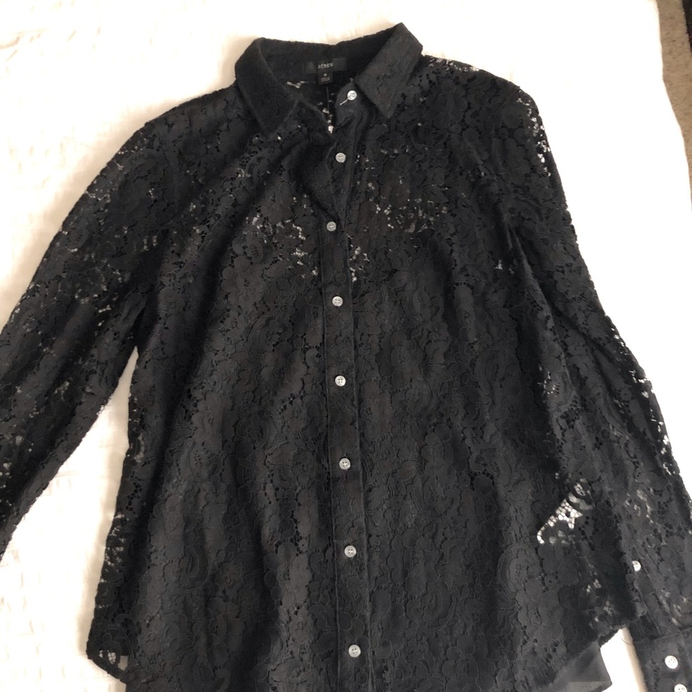 J CREW Black lace top